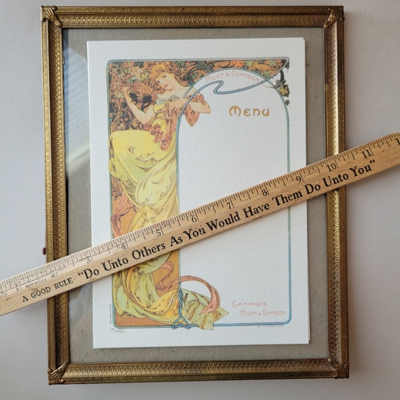 Art Nouveau Alphonse Mucha Menu Cards Set (4) ~ Elegant ~ Moët & Chandon Ad - Picture 4 of 16